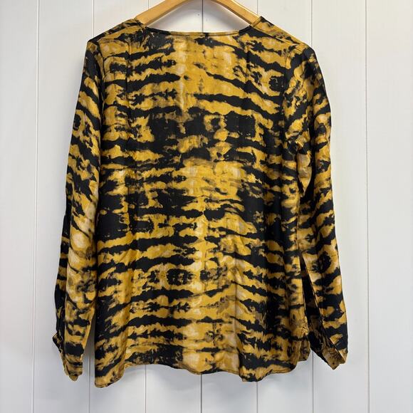 Nu Denmark Women's Abstract Tie Dye Boho Indie Henley Top Size S Free-Spirited - Picture 2 of 9